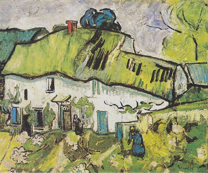 Vincent Van Gogh Farmhouse with two figures France oil painting art